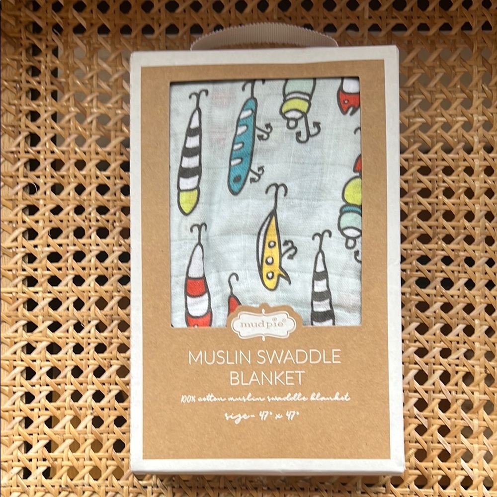 Mud Pie Muslin Swaddle Blanket BNIB